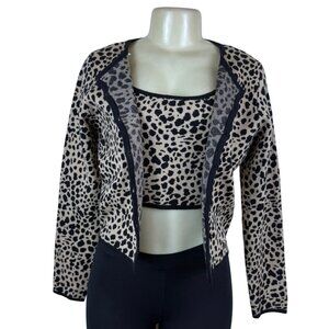 Le Lis Womens Animal Print Rayon Polyester Sweater & Tank Top Set  Stylish Size